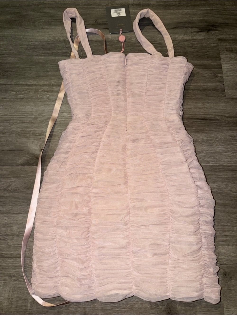 🇺🇸Firm Price🇺🇸House of CB CATE Crystal Ruched Mesh Mini Dress - Picture 13 of 16